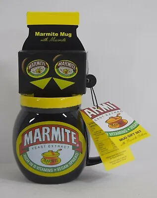 Marmite Ceramic Mug Gift Set With 2 X 8g Marmite (Best Before Sept 2021) NEW • £13.99