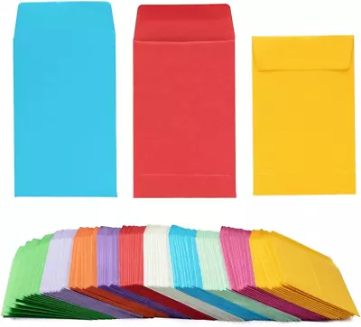 100 Pieces Colorful Small Coin Envelopes Self-Adhesive Seed Envelopes Mini Parts • $10.98