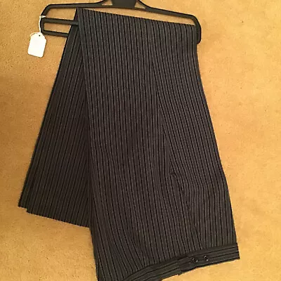 Masonic Mens Stripe Trousers. 28”waist. 29”inside Leg. Black And Grey Stripe. • £20