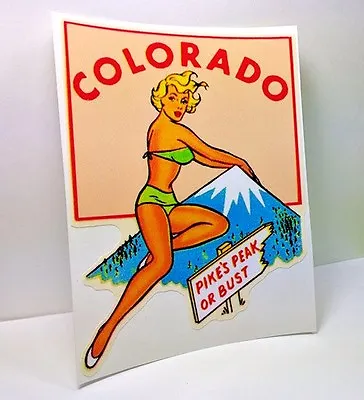 COLORADO Pinup Vintage Style Travel Decal Vinyl Sticker Luggage Label • $4.69