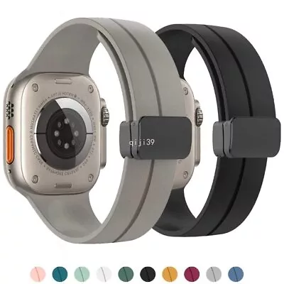 $13.99 • Buy 49mm Magnetic Silicone Band IWatch Sports Strap For Apple Watch Ultra 8 SE 7 6 5