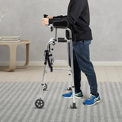 Elderly Foldable Walker Adjustable Walking Assist Equipped Wheels Upright Walker • £116