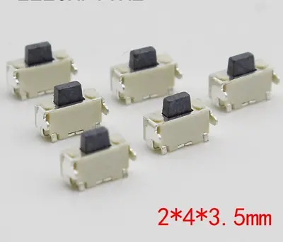 Micro Tact Tactile Switch Side Phone Buttons SMD 2 X 4 2x4x3.5mm White 10Pcs/Lot • $7.49