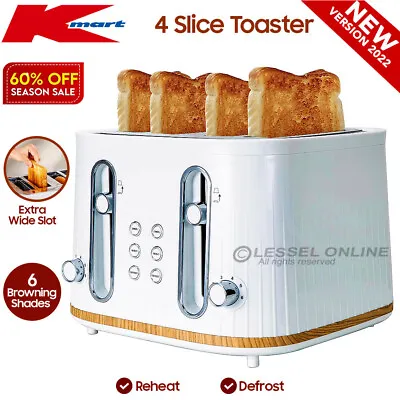 $57.99 • Buy Anko Toaster Hi Lift 4 Slice Wide Bread Slots And Crumb Tray Toaster