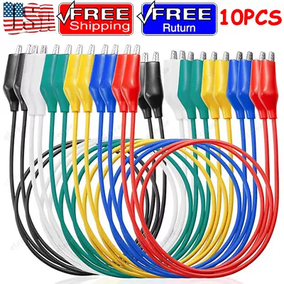 10PCS Metered Color Insulating Test Lead Cable Set Double Ended Alligator Clips • $6.64