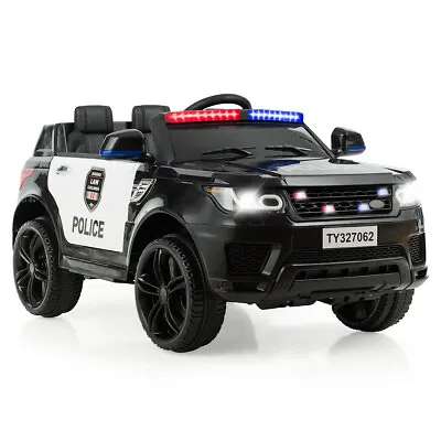 $209.59 • Buy Honeyjoy 12V Kids Ride On Police Car RC Electric Truck W/ Light & Siren Black