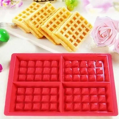 £2.99 • Buy Waffle Pan Heart Silicone Mould Chocolate Bar Soap Fondant Jelly Biscuit Baking
