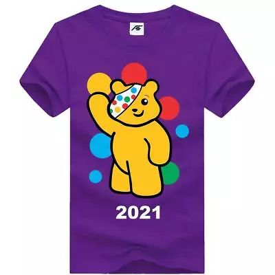 £9.99 • Buy Girls Children In Need 2021 Printed T-Shirts Casual Wear Short Sleeve Crew Neck