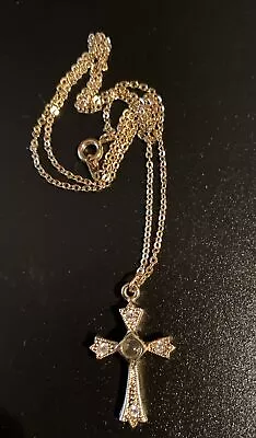 Vintage Gold Tone Cross Necklace  • $20