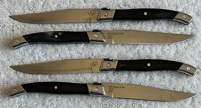 4 Wolfgang Puck Cutlery Lot Of 4.5” Steak Knives Laguiole Style Monogram WP • $12