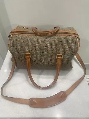 Vintage Hartmann Luggage Bag Tweed Leather Carry Weekender Zip Top Duffle • $49