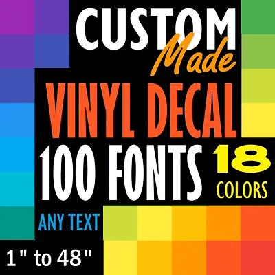 Custom Made Text Vinyl Lettering Name Numbers Decal Sticker Car Window Wall Bike • $1.46