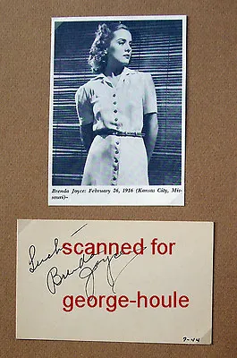Brenda Joyce - Autograph - Photograph - Jane - Tarzan - Johnny Weissmuller  • $120