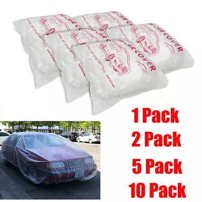 Clear Plastic Temporary Universal Disposable Car Cover Rain Dust Garage Cover US • $49.54