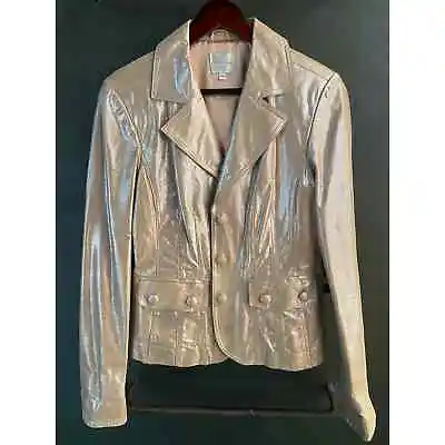 Vintage Metallic Leather Jacket Size S • $122