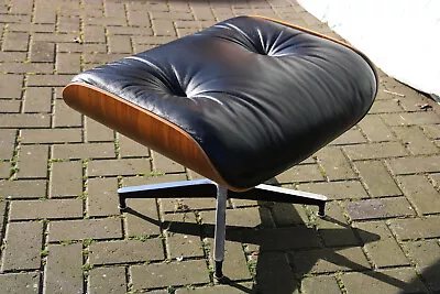 Vintage Eames Ottoman Type Lounge Chair Foot Stool Chair Leather Walnut Handmade • £0.99