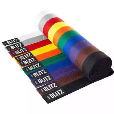 Blitz Plain Coloured Rank Belt Karate Judo Rank Colour Belt • £8.95