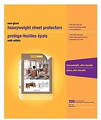 MyOfficeInnovations Heavy Weight Sheet Protectors 8.5  X 11  (US Letter) Clear • $12.09