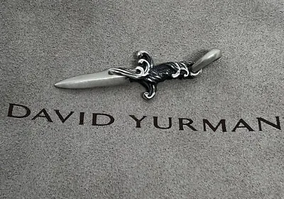 David Yurman .925 Sterling Silver Men's Waves Plain Dagger Pendant Amulet • $180