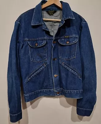 Wrangler Denim Jacket 1980s Trucker Western Men's 42 Vintage Made In USA • $999.99