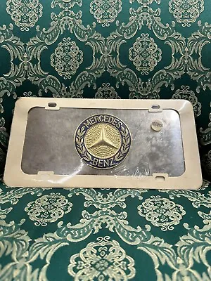 Vintage Mercedes Benz Blue Bronze Emblem Chrome Metal Front Plate Cover Car • $199