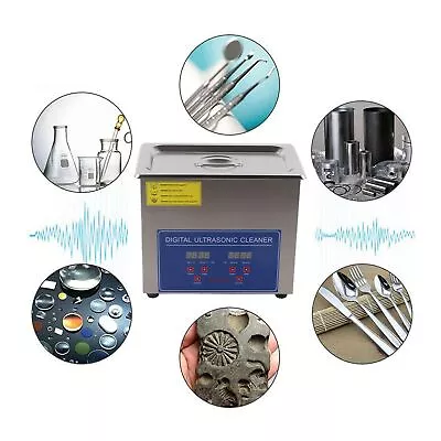 3L-Ultrasonic Digital Ultra Sonic Cleaner Bath Timer Stainless Tank Cleaning UK • £75.34