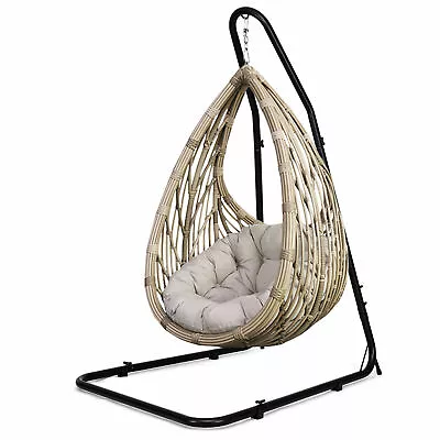 Large Heavy Duty C-stand Hanging Swing Egg Chair Hammock Frame Adjustable Height • £78.95