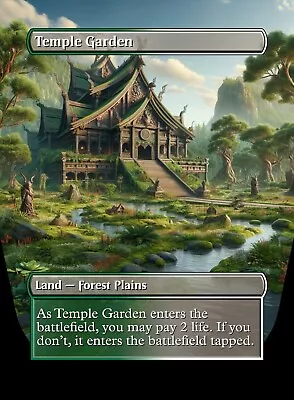 Temple Garden - High Quality Custom Altered Art Card Shock Land • $3.99