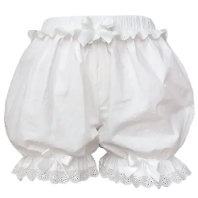 Women Frilly Ruffled Lace Pumpkin Shorts Cute Bowknot Bloomer Safety Under Pants • £9.76