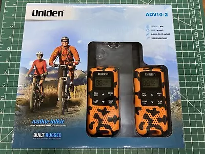 Uniden 1 Watt Walkie-Talkie 80 Channel UHF CB Handheld 2-Way Radio ADV10-2 • $85