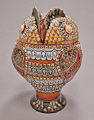 Rare ROYAL DOULTON Lambeth Owl Tobacco Jar W/Lid Ca.1880 Martin Brothers Style • $3000