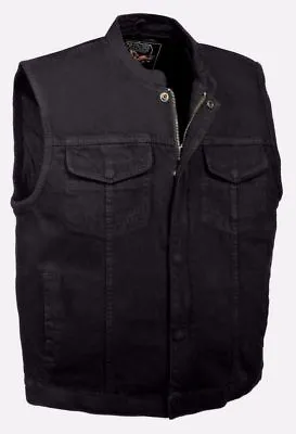 Milwaukee Leather Men's Concealed Snap & Zipper -Denim Club Style Vest - MDM3000 • $63.99