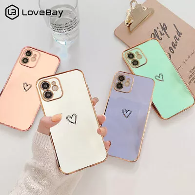 Cute Heart Shockproof Case For IPhone 13 12 11 Pro Max XR 8 7 PLUS SE X XS MAX • $7.88