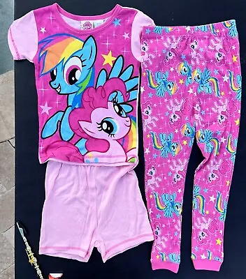 NEW My Little Pony Girls Shirt Shorts  Pants 3-Piece Pajama Set **6** • $9.99