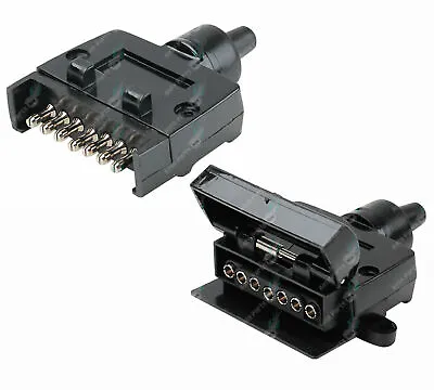 $15.95 • Buy 7 Pin Flat Male Plug & Female Socket Set Trailer Adaptor Connector ADR Approved