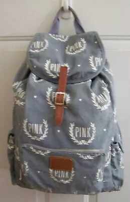 Victoria's Secret PINK Grey Canvas Backpack School Book/ Travel Bag  • $12.99