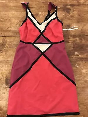 Minuet Pink Sexy Color Block Dress Mini Lined S Nwt  • $17.95
