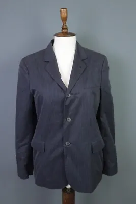 MARNI At H&M Blue Striped Three Button Lightweight Blazer Jacket Size 40R • $71.99