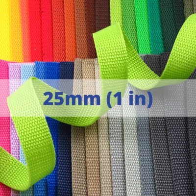 £3.99 • Buy Per 10m Roll - 25mm 1in Polypropylene Webbing Tape, Heavy Duty Upholstery Strap