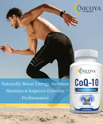 Coenzyme Q-10 200mg Antioxidant Heart Health Support Increase Energy & Stamina • $14