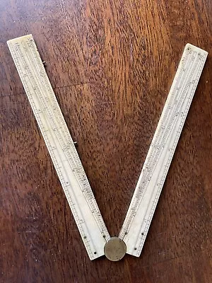 Vintage Ivory And Brass Folding 12in Ruler  • $50