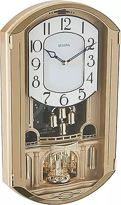 Golden Music Strike & Chime Wall Clock Gold • $127.99