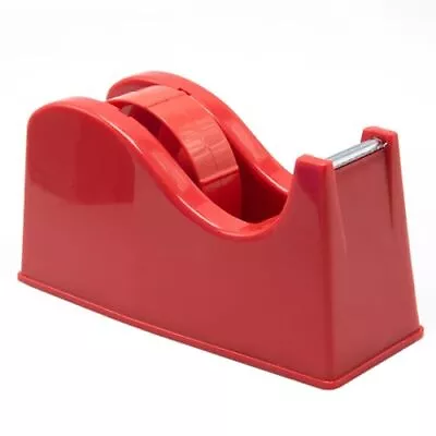 Desktop Tape Dispenser Adhesive Roll Holder (Fits 1  & 3  Core) Plastic Red • $20.23