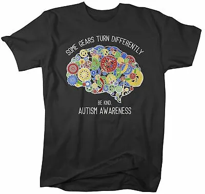 Men's Autism Shirt Autism Brain Shirts Some Gears Turn Differently Graphic Tee A • $23.45