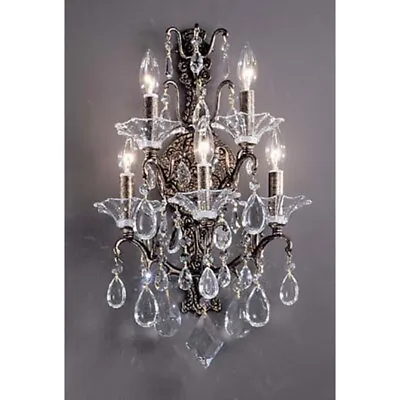 Classic Garden Of Versailles 5 Lt Chandelier Bronze/Gold Crystal - 9055ABGC • $718.74