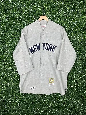 NEW New York Yankees Babe Ruth #3 Mitchell Ness 1932 Gray Road Authentic Jersey • $330