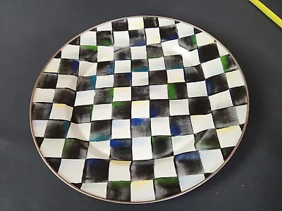 MACKENZIE-CHILDS Courtly Check 12  Enamel Ware Charger Plate Aurora NY • $99.99