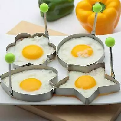 Stainless Steel Frying Pan Egg Poacher Pancake Baking Shaper Cooking Ring Mold • £2.78