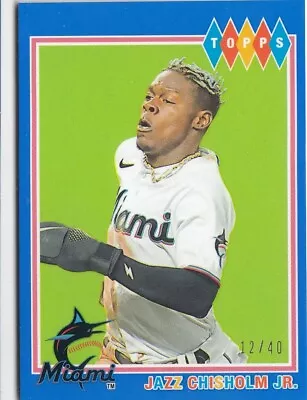 Jazz Chisholm Jr /40 Topps Brooklyn Blue Parallel Miami Marlins #45 2022 22 • $14.99