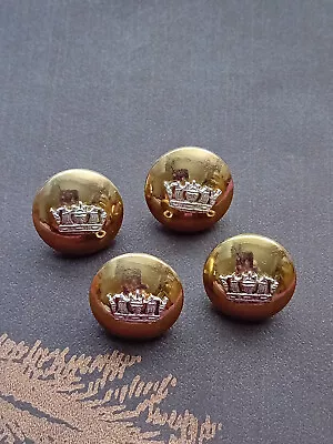 4x Royal Navy Bimetallic Mounted Dome Buttons 19mm With Small Naval Crown Gaunt • £20